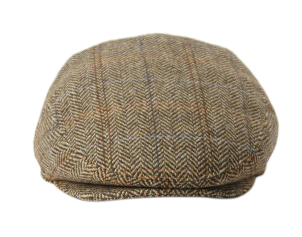 6 Bulk Herringbone Tweed Wool Ivy Caps With Cloth Fabric Lining Assorted
