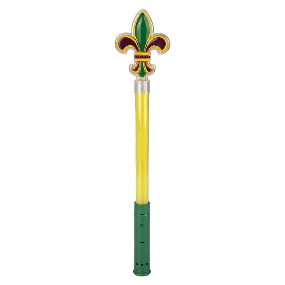 120 Bulk 19" LighT-Up Fleur De Lis TrI-Color Wand