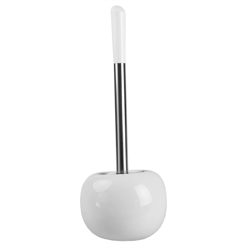 12 Bulk Compact Open Top Round Ceramic Toilet Brush Holder