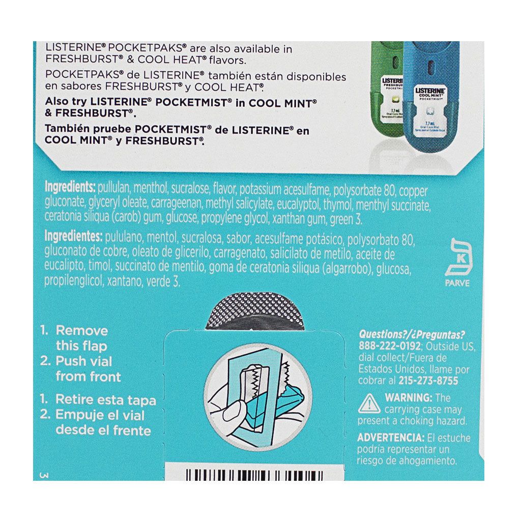 36 Bulk Listerine Cool Mint PocketPaks Breath Strips - Pack of 24