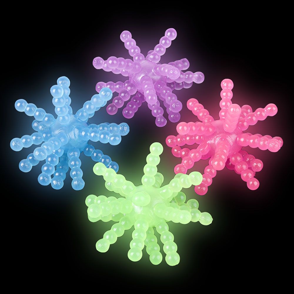 144 Bulk (t) 3.5" Glow In Dark Atomic Ball 12ct