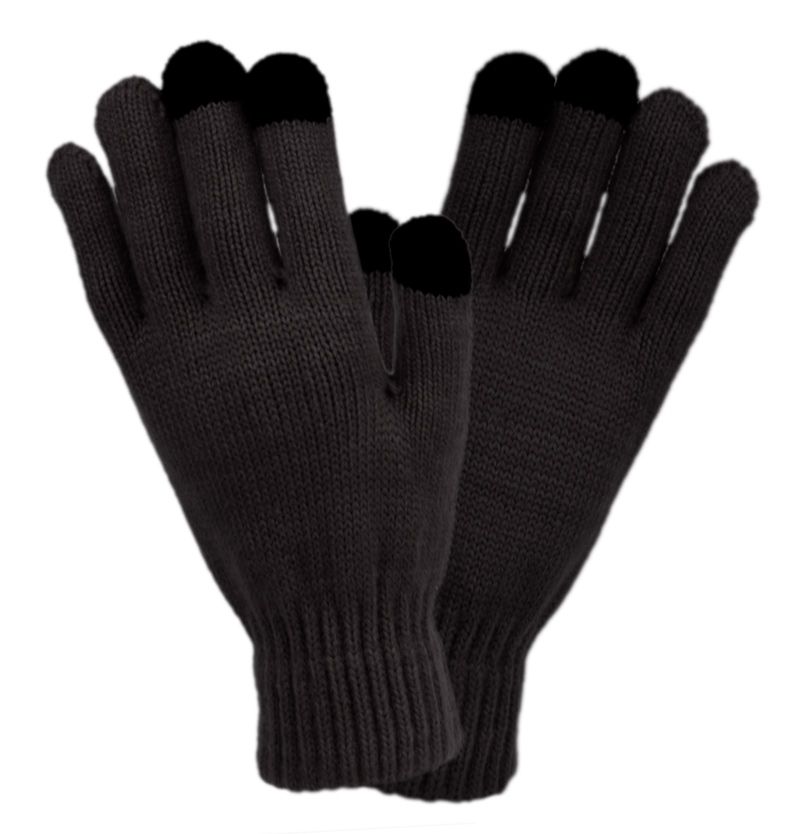 12 Bulk Unisex Knit Glove With Touch Screen Finger Tips Assorted