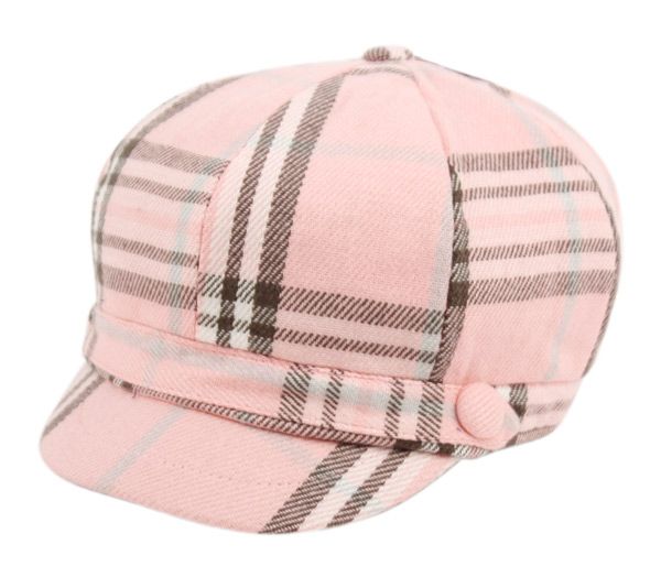 12 Bulk Plaid Cabbie Hat W/satin Lining Cb011-1 A Assorted