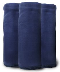 12 Bulk Yacht & Smith Fleece Blankets In Navy Blue 50x60"