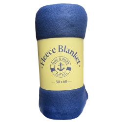 12 Bulk Yacht & Smith Fleece Blankets In Navy Blue 50x60"
