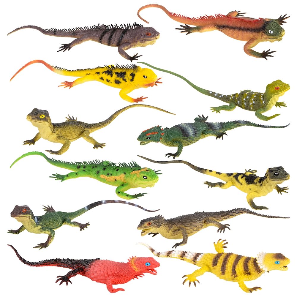 144 Bulk Rainforest Squeaker Lizard (12 Asst.) 14" 12/30