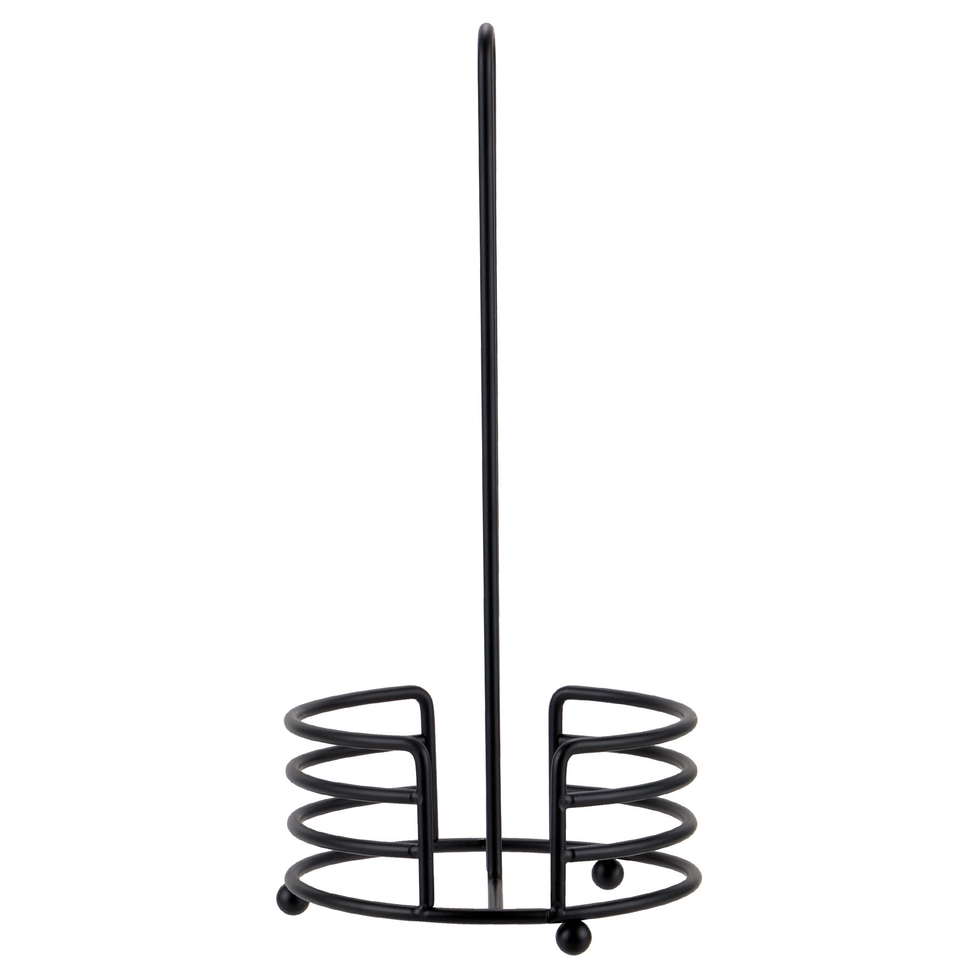 12 Bulk Matte Black Metal Freestanding Paper Towel Holder, Black