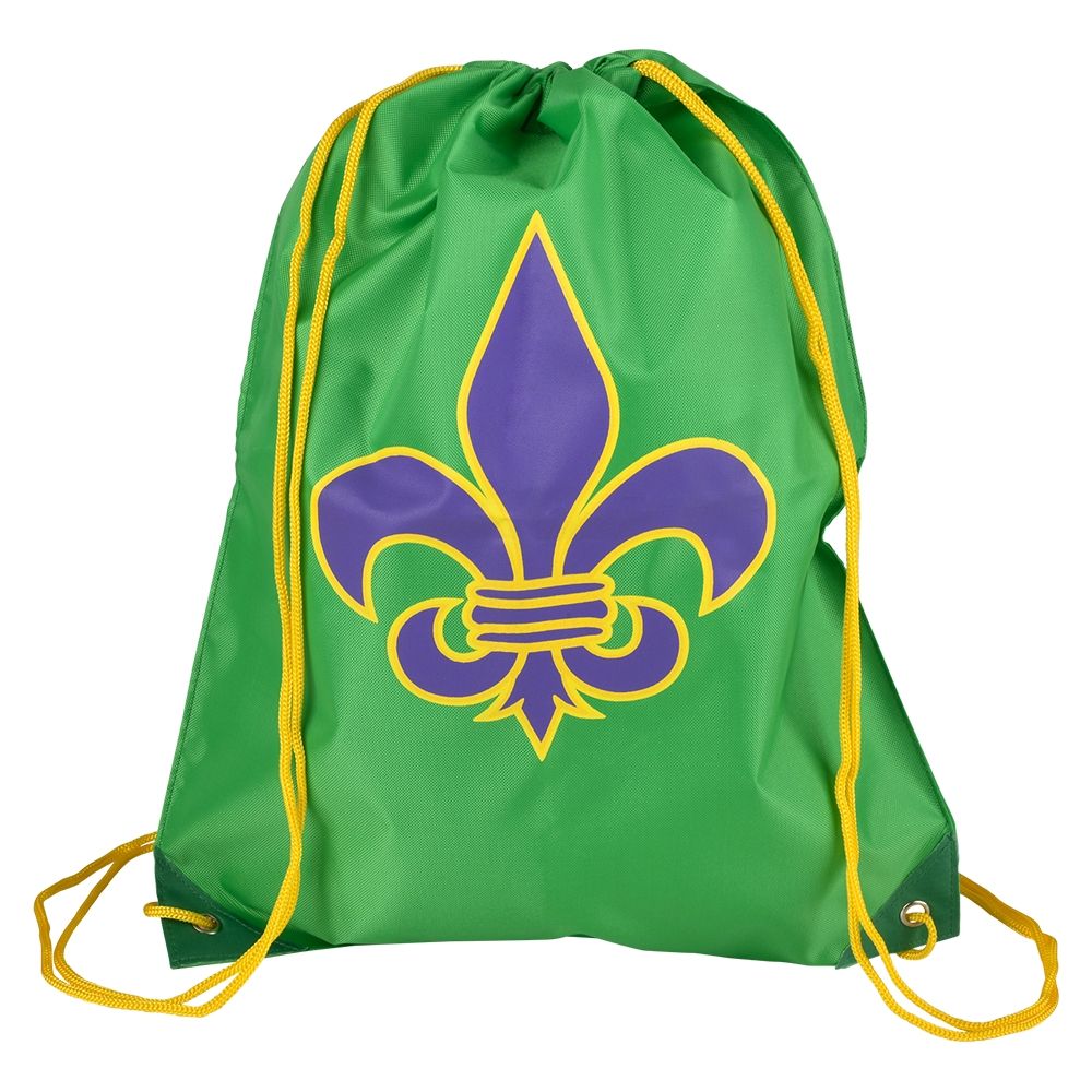 360 Bulk Fleur De Lis Drawstring Backpack 16.5"