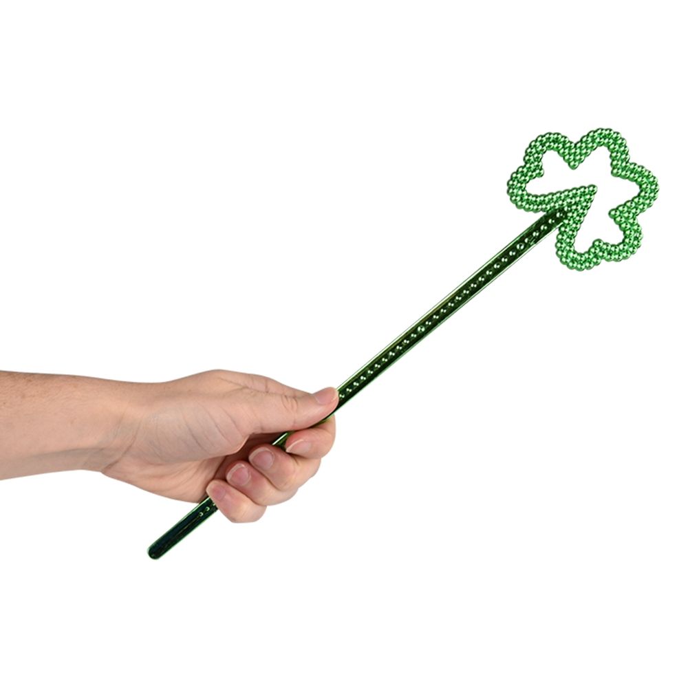 600 Bulk St.patrick's Day Metallic Shamrock Wand 12"