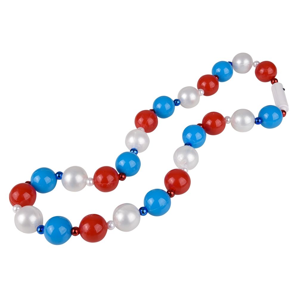 72 Bulk 39" LighT-Up Patriotic Ball Necklace