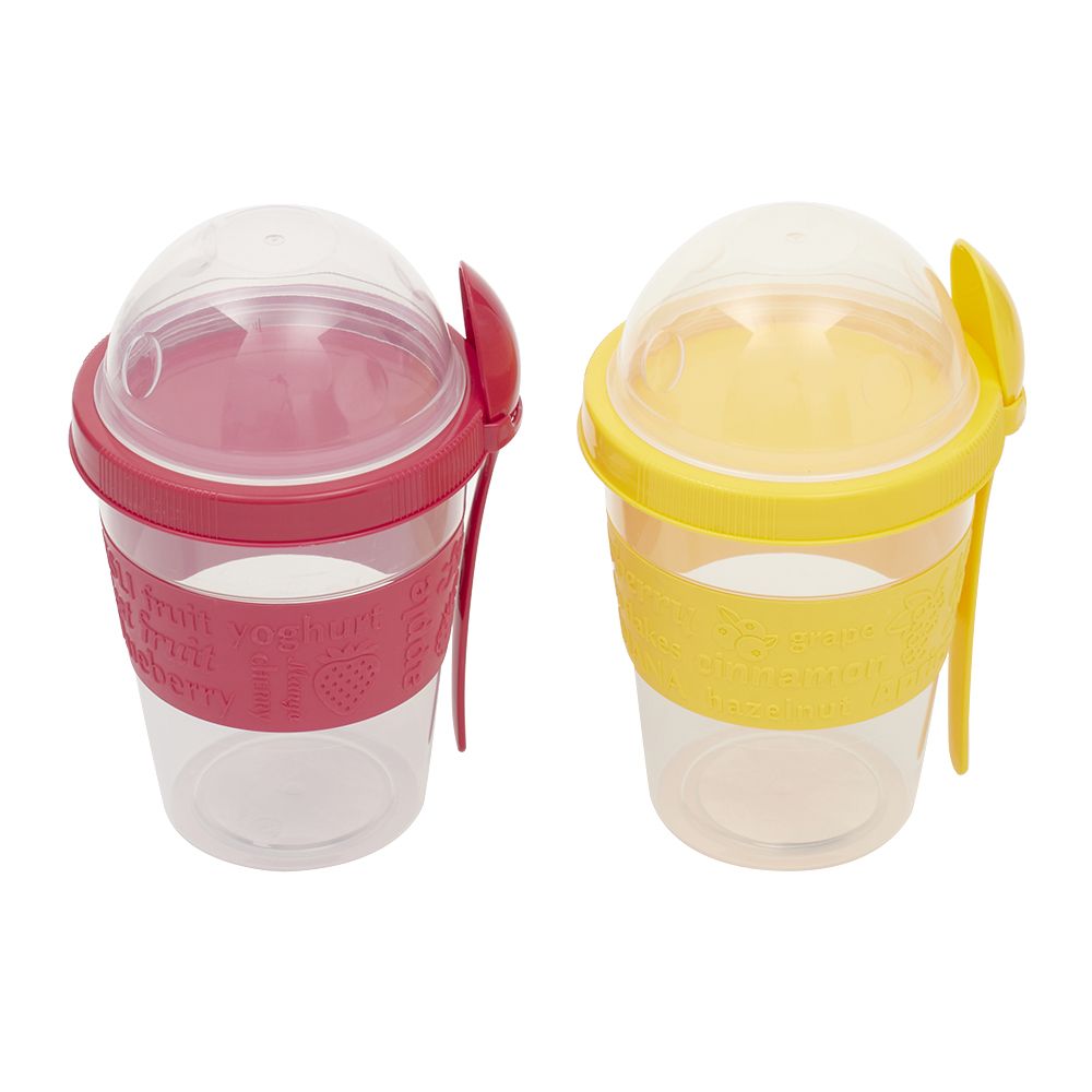 12 Bulk Plastic TO-Go Cup With Spoon