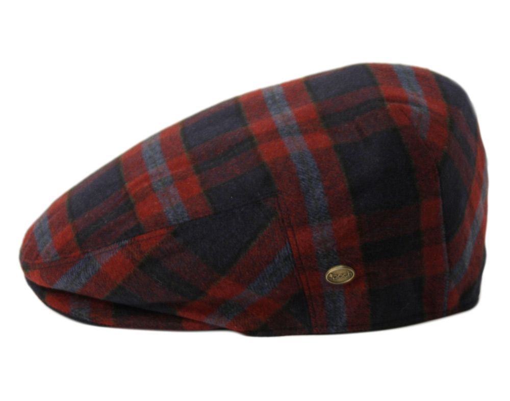 6 Bulk Brushed Wool Check Ivy Caps W/cloth Fabric Lining Assorted