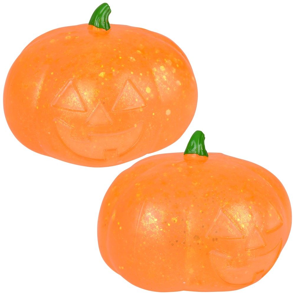 12 Bulk 3.75" Jack O Lantern Squeezy Sugar Ball