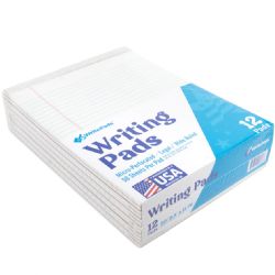 72 Bulk Letter Size Writing Pad Wide Ruled - 50 Sheets