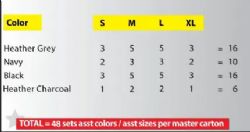 48 Bulk Mens 2 Pc Thermal Colored Set S-xl 