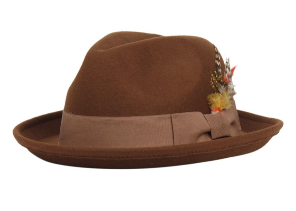 12 Bulk Poly Felt Fedora With Grosgrain Ribbon Band Assorted