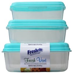 24 Bulk Set Of 3 Fresh Vent Container Rect