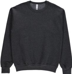 24 Bulk Unisex Fleece Line Cotton Crew Neck Sweat Shirt Gray Size L