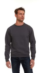 24 Bulk Unisex Fleece Line Cotton Crew Neck Sweat Shirt Gray Size L
