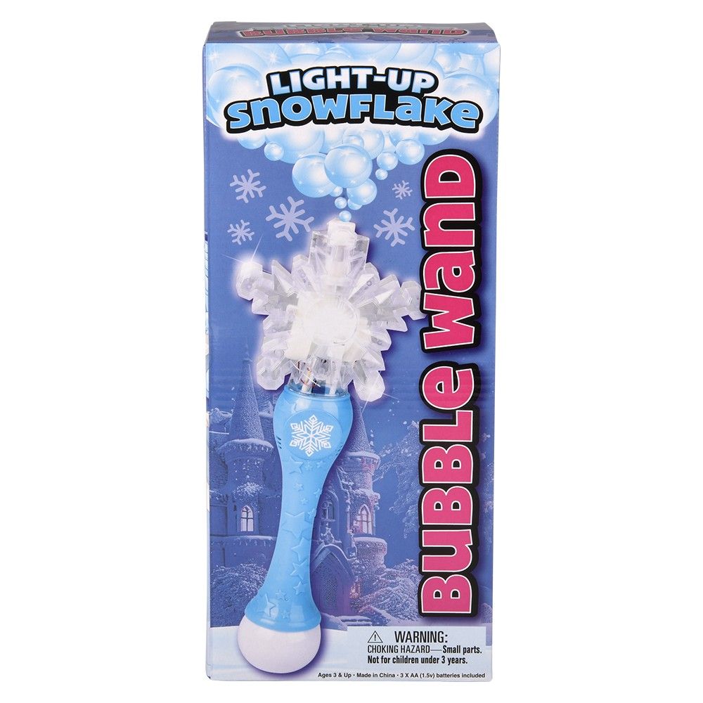 24 Bulk LighT-Up Snowflake Bubble Wand 15.5"