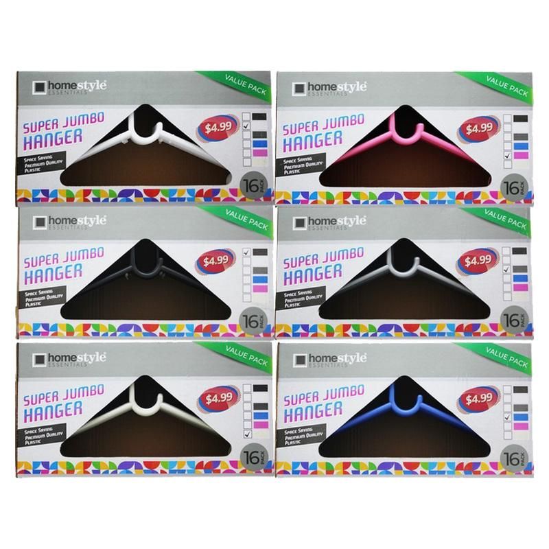8 Bulk 16 Pack Grey Plastic Box Hangers