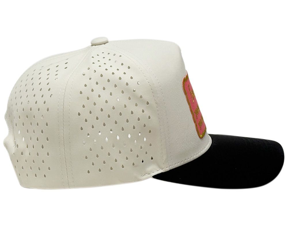 3 Bulk 5-Panel Laser Cut Perforated Snapback Caps With Design Patch
