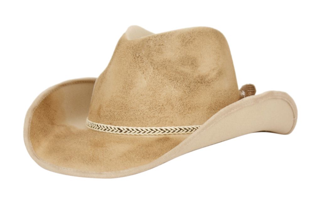 12 Bulk Poly Felt Western Cowboy Hats W/braid Band Assorted