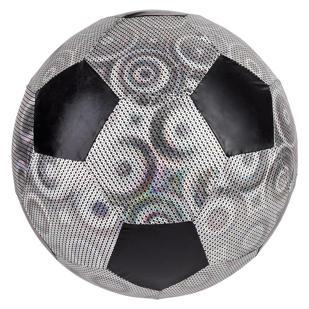 48 Bulk Silver Shiny Metallic Fabric Soccer Ball 16" 48/24