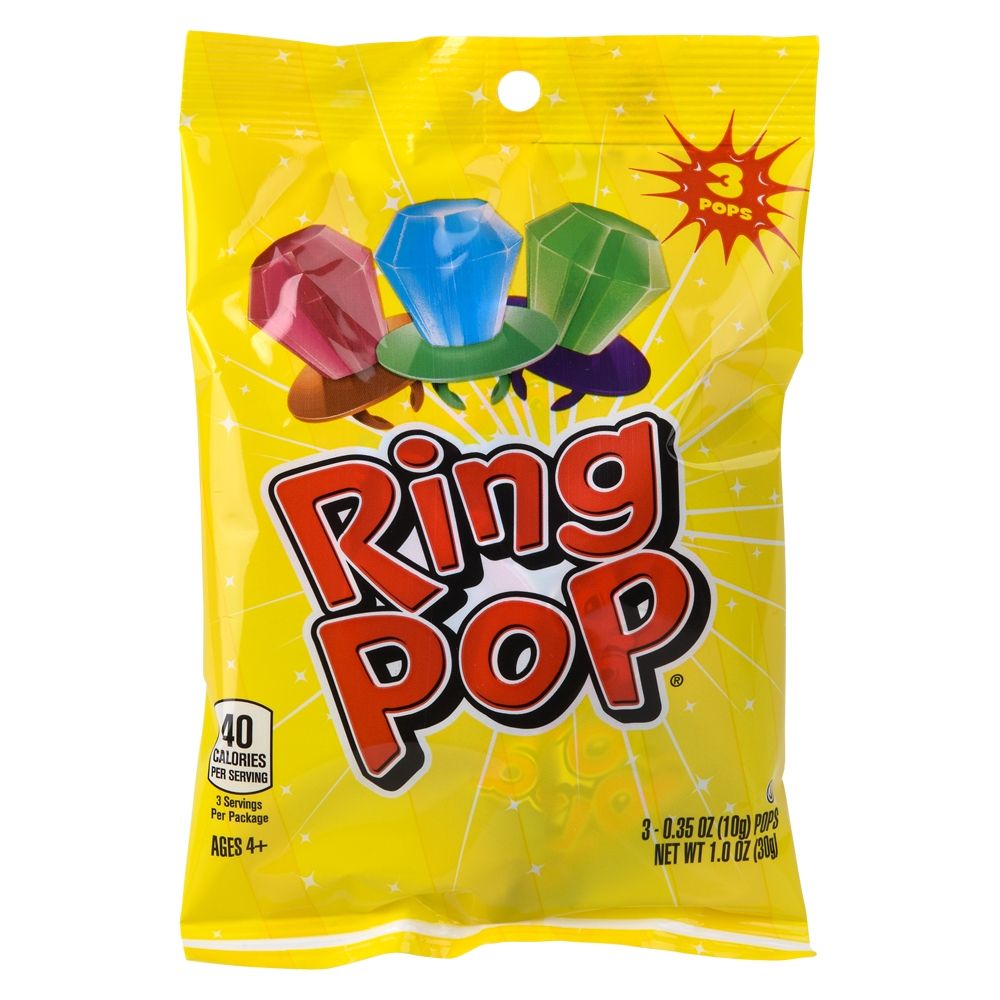 12 Bulk Peg Bag Ring Pop 3 Pack 12ct