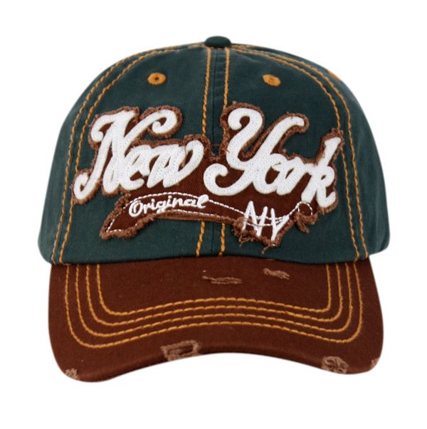 12 Bulk Vintage Washed Cotton Baseball Caps With New York Assorted