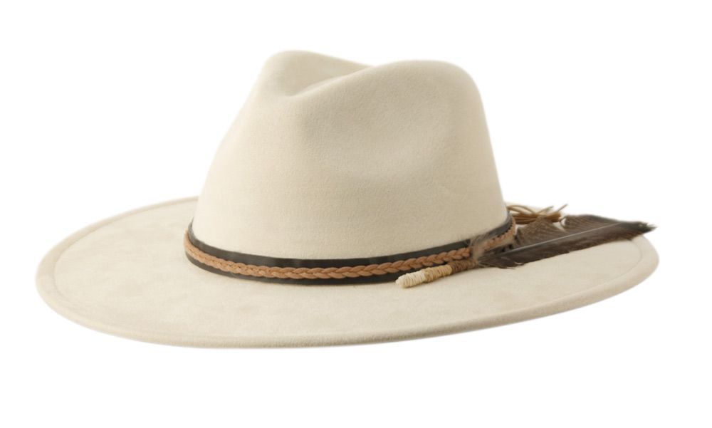 6 Bulk Wide Brim Fashion Fedora With Braided Band Assorted