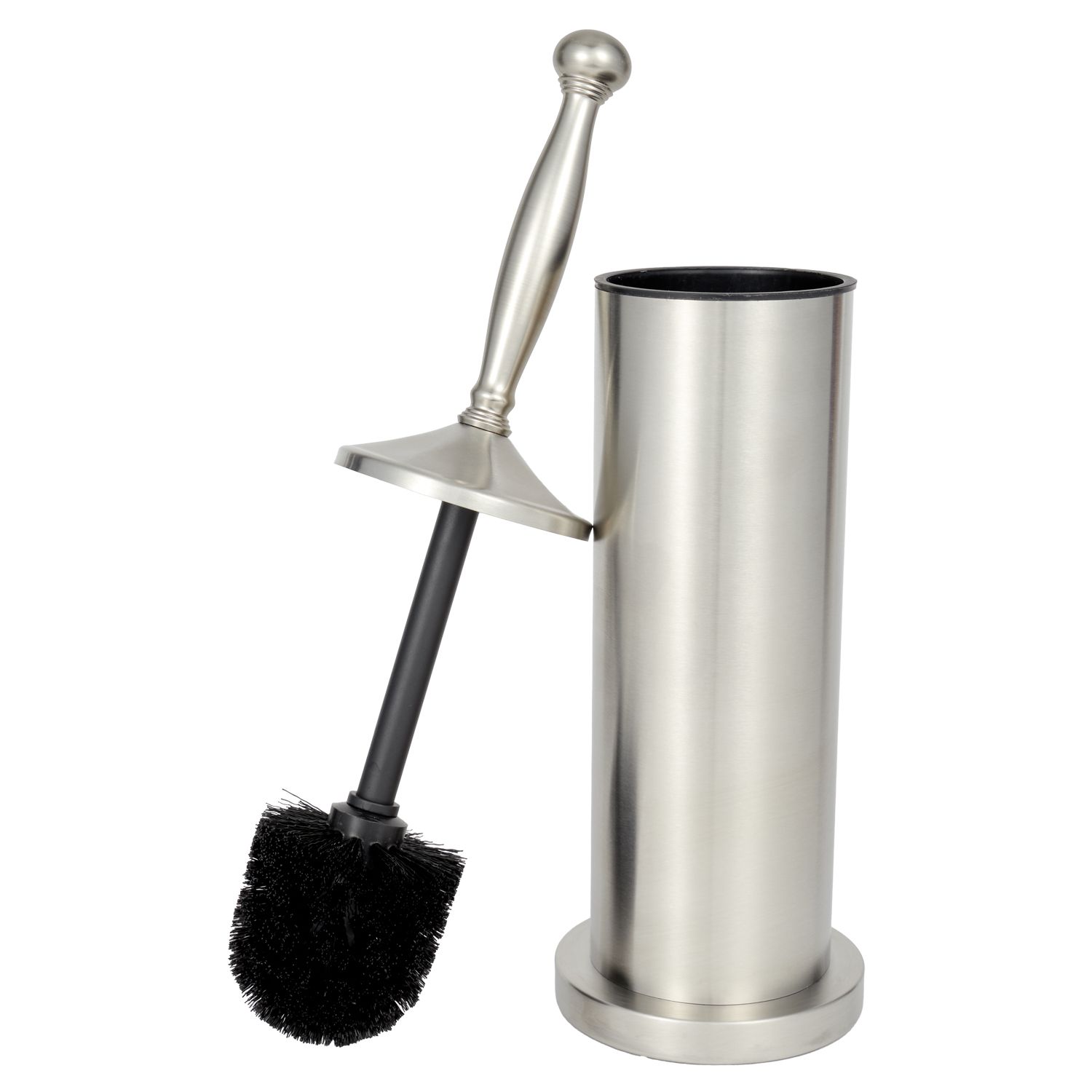 6 Bulk Petrona Brushed Stainless Steel Toilet Bowl Brush And Holder, Silver