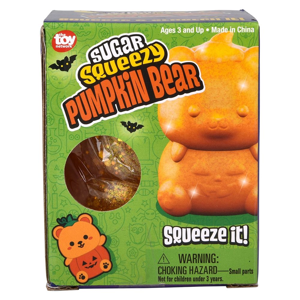 24 Bulk (t) Jumbo Sugar Squeezy Halloween Pumpkin Bear 4"