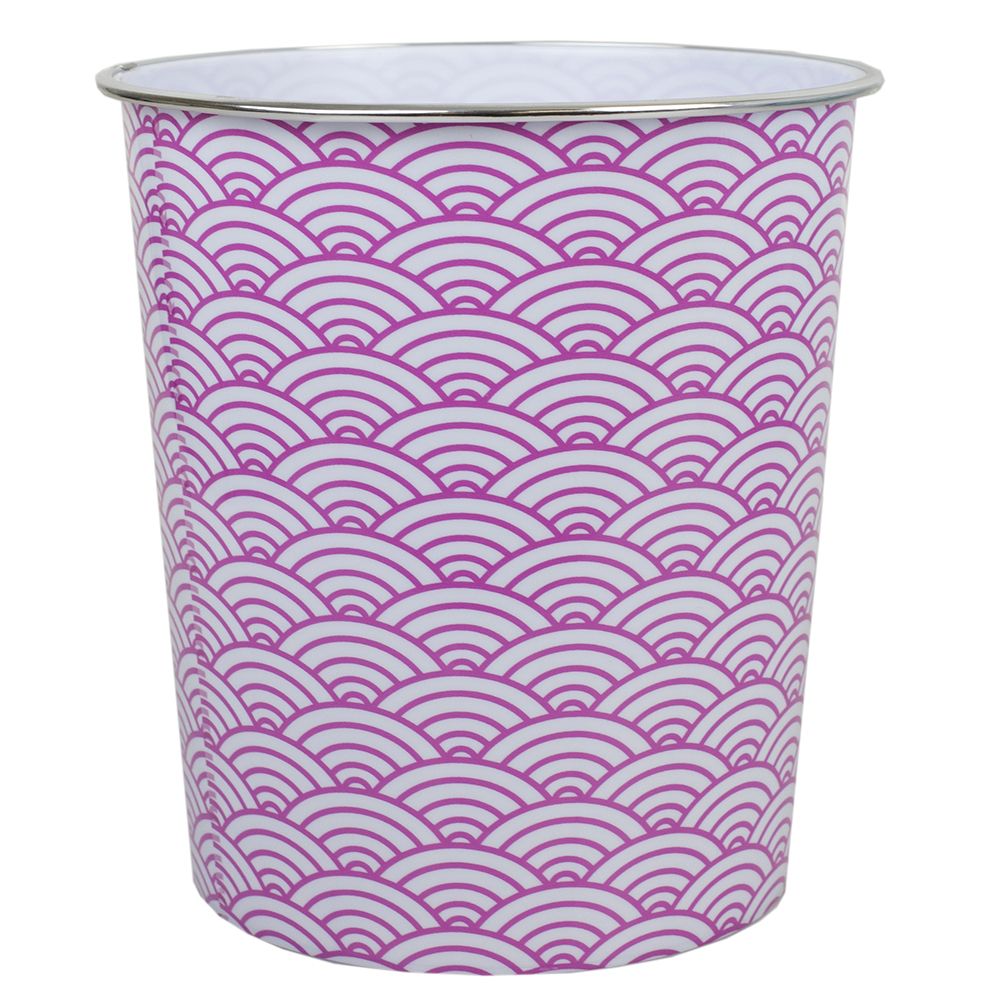 24 Bulk Chevron 5 Liter Open Top Compact Decorative Round Waste Bin