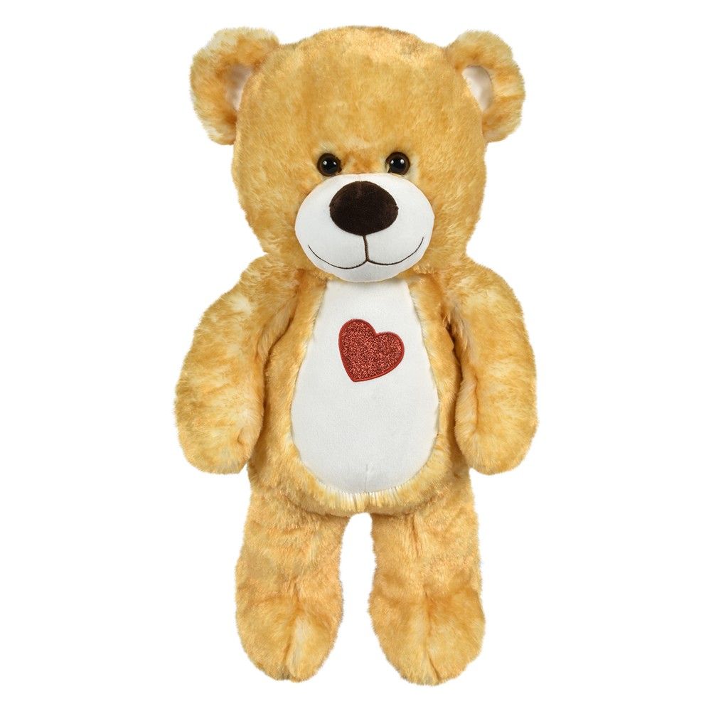 12 Bulk 23.5" Cotton Candy Natural Heart Bears