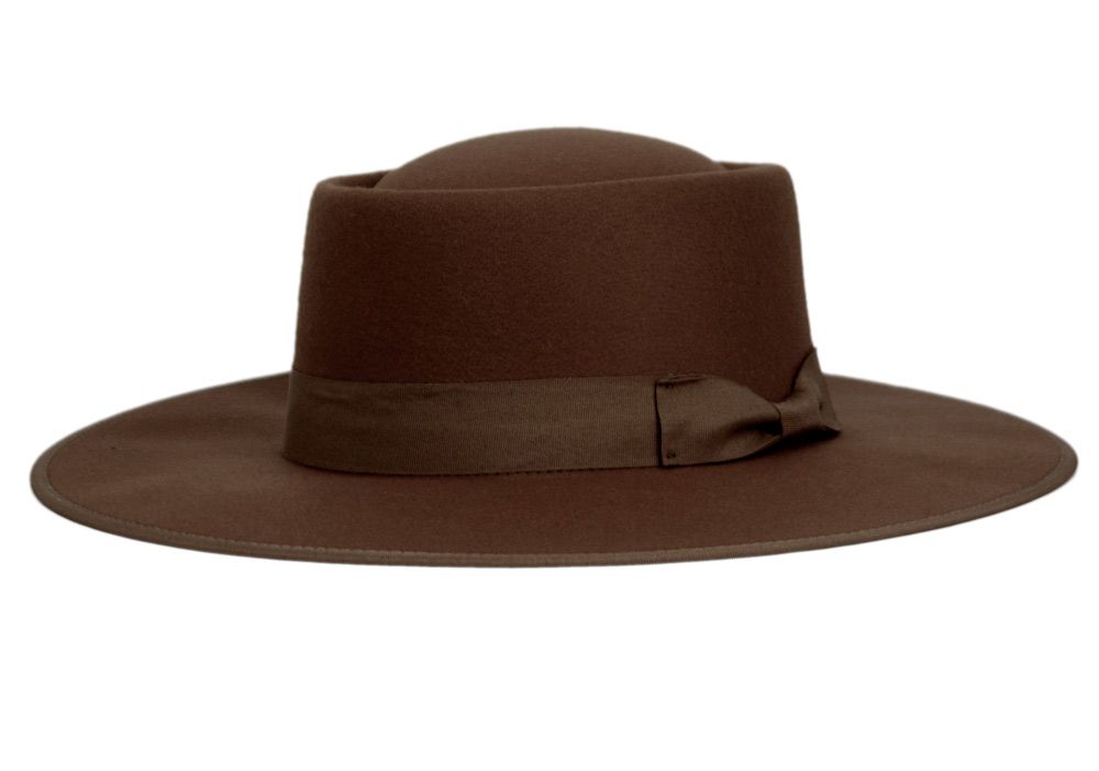 12 Bulk Wide Brim Poly Felt Porkpie Fedora With Grosgrain Ribbon Band Assorted