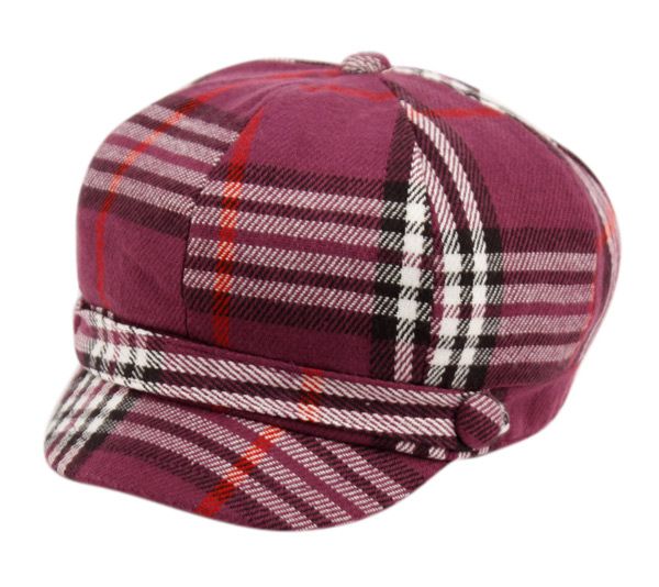 12 Bulk Plaid Cabbie Hat W/satin Lining Cb011-1 A Assorted
