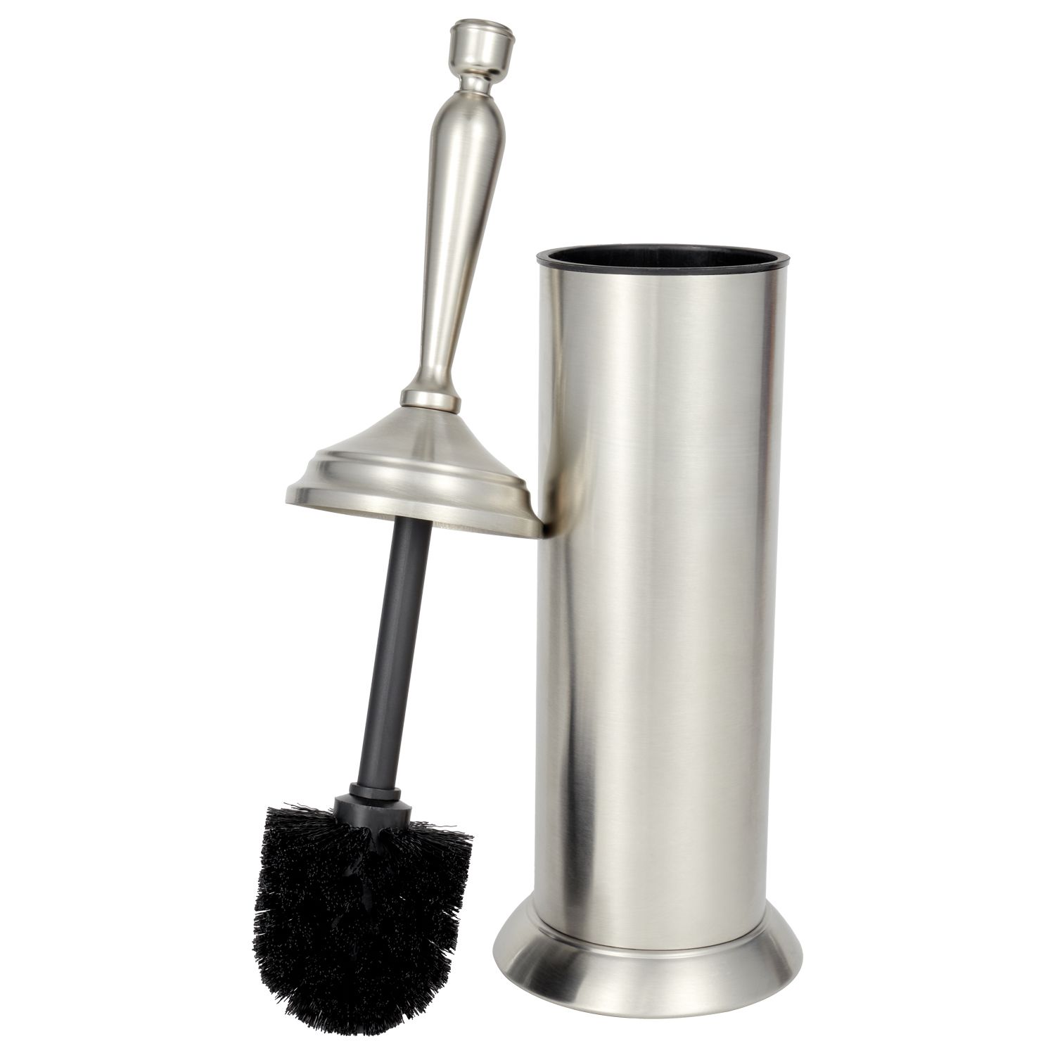 6 Bulk Empire Brushed Stainless Steel Toilet Bowl Brush And Holder, Silver