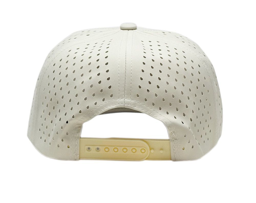 3 Bulk 5-Panel Laser Cut Perforated Snapback Caps With Design Patch
