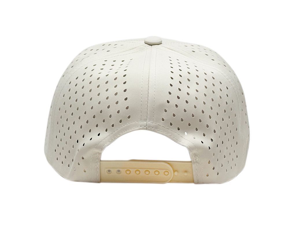3 Bulk 5-Panel Laser Cut Perforated Snapback Caps With Design Patch