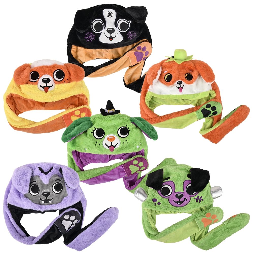 36 Bulk (t) Halloween Dog Popping Ear LighT-Up Hat 6ct
