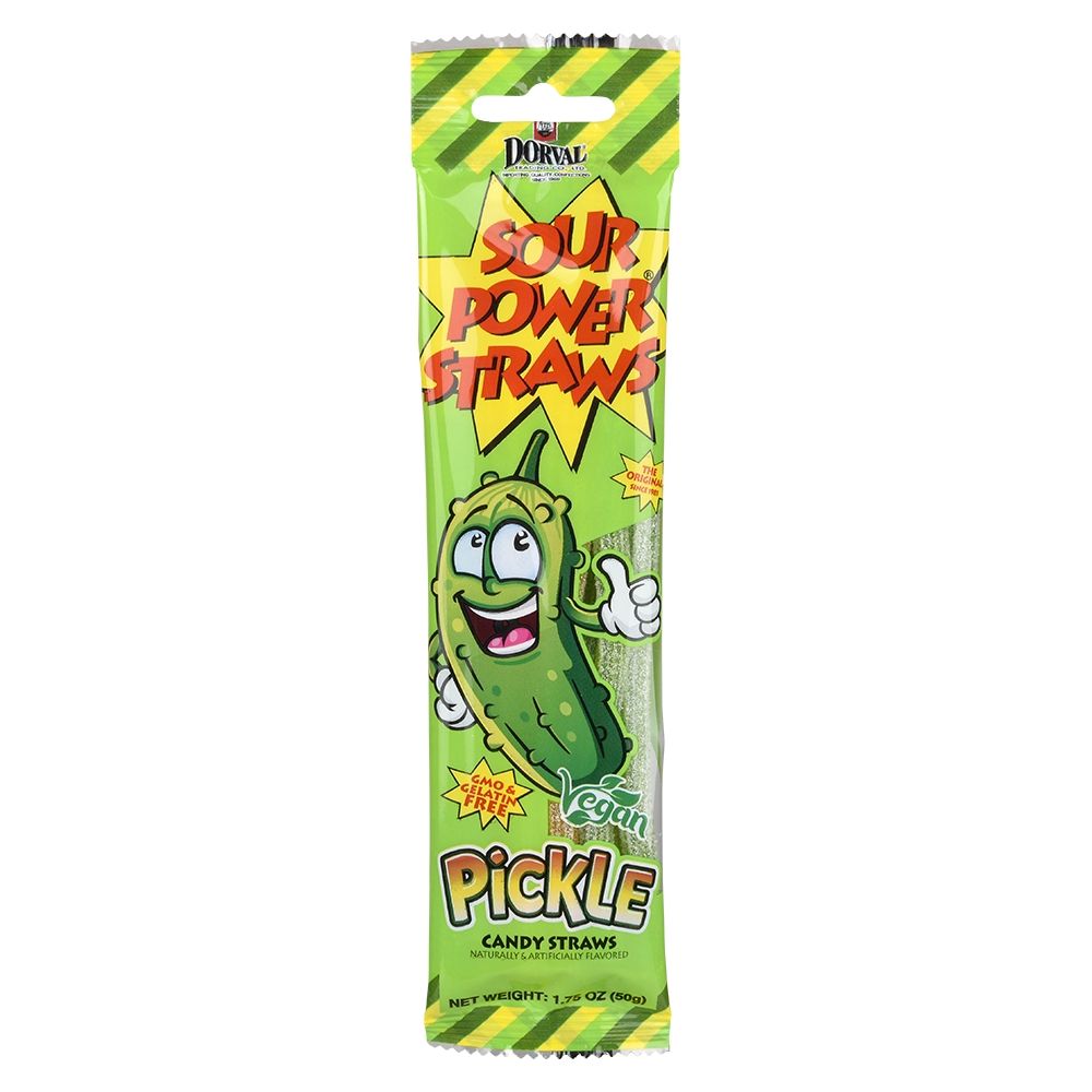 288 Bulk Sour Power Pickle Candy Straws