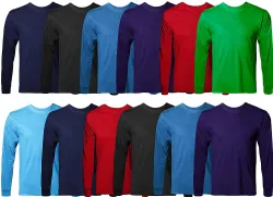 6 Bulk Billionhats Mens Assorted Color Long Sleeve T-Shirt Size 4xlarge