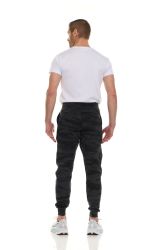 3 Bulk Black Camo Printed Fleece Lined Jogger With 2 Side Pockets Size 2xl