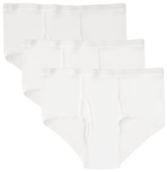 12 Bulk Boys Cotton Underwear Briefs In White, Size M