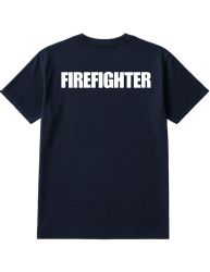 48 Bulk Firefighter T-Shirts Cotton Blend Uniform Tees For Station Wear & Emergency Response, Navy Size 3xl