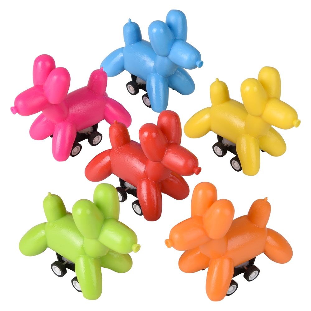 288 Bulk 2.5" Pull Back Balloon Dog 24ct