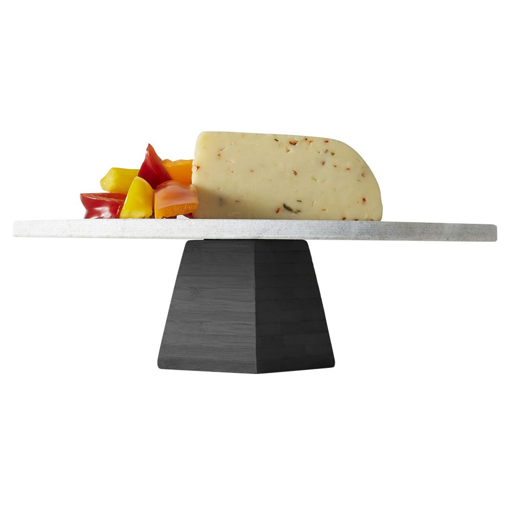 4 Bulk Sophia Grace Round Marble Table Riser, White/black