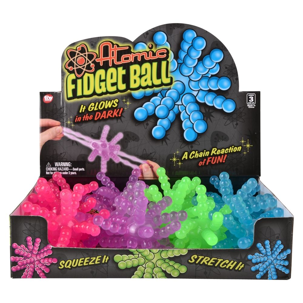 144 Bulk (t) 3.5" Glow In Dark Atomic Ball 12ct