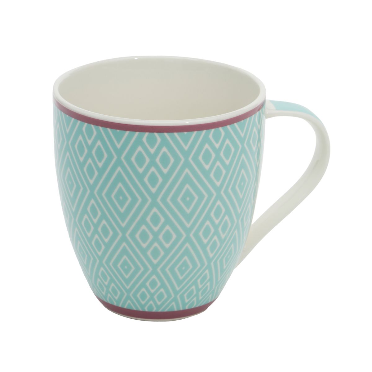 24 Bulk Geometric Ceramic Mug, Assorted Colors